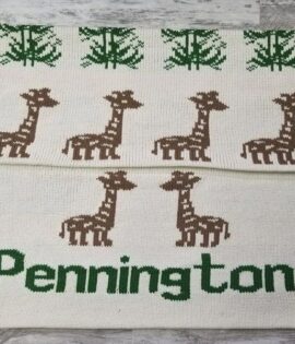 GIRAFFE WITH NAME BLANKET