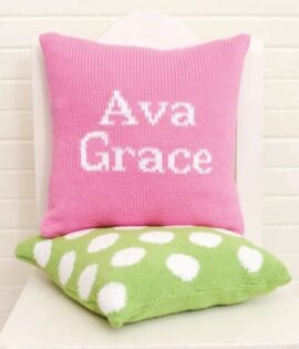 Personalized 10x10 Name or Letter Pillow | Custom Knit Decorative Pillow