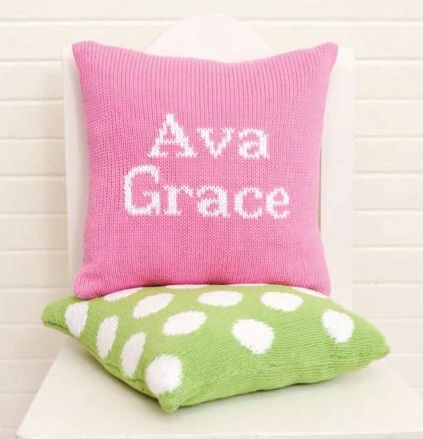 Personalized 10x10 Name or Letter Pillow | Custom Knit Decorative Pillow