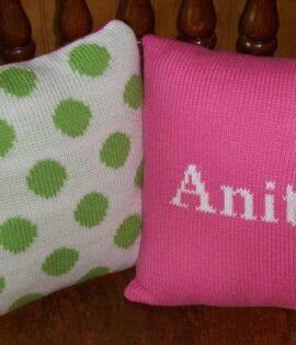 Personalized 10x10 Name or Letter Pillow | Custom Knit Decorative Pillow