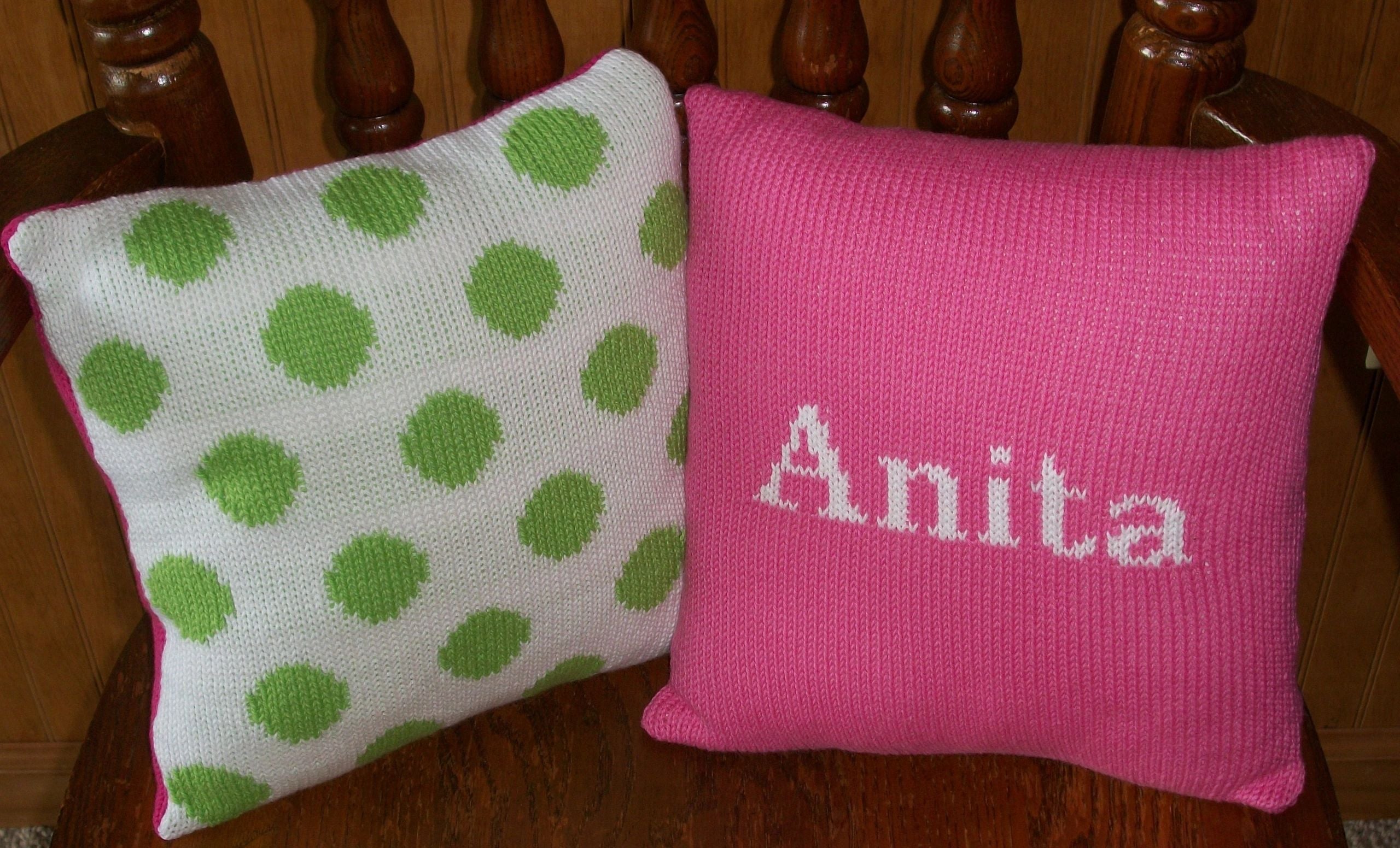 Personalized 10x10 Name or Letter Pillow | Custom Knit Decorative Pillow