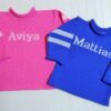 SLEEVE STRIPE SWEATER WITH NAME /2 COLOR