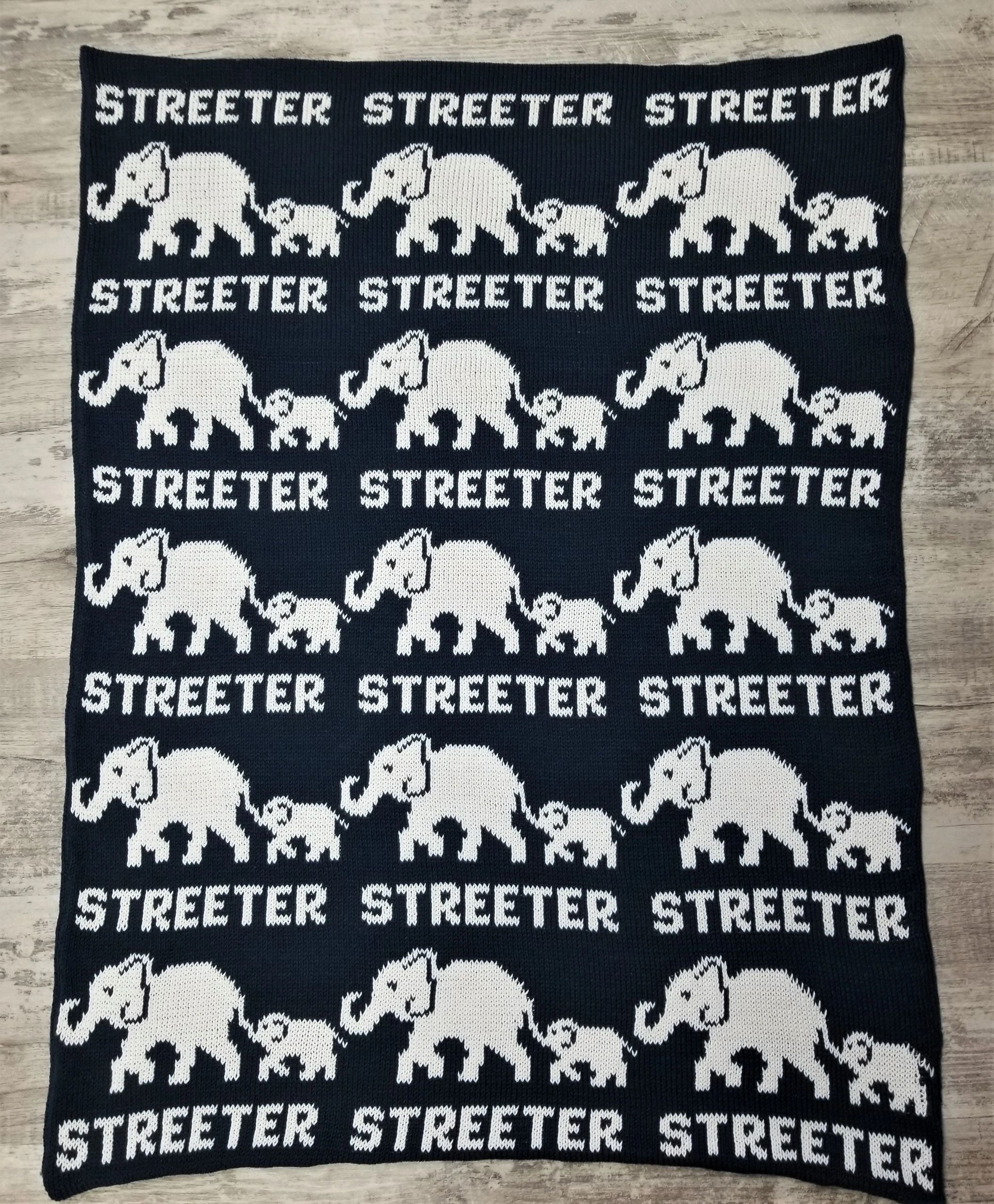 NAME WITH ELEPHANT BLANKET