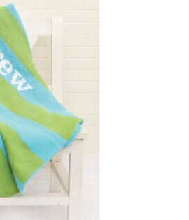 STRIPE BLANKET WITH NAME IN MIDDLE STRIPE